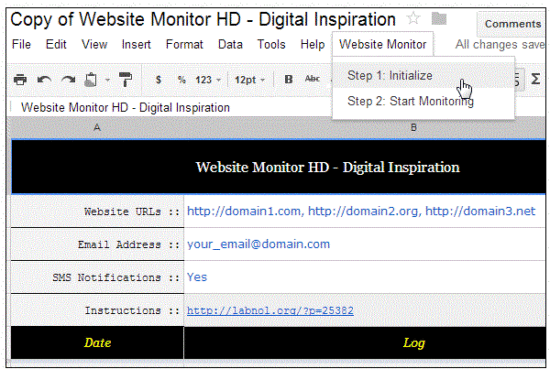 website monitor by sms