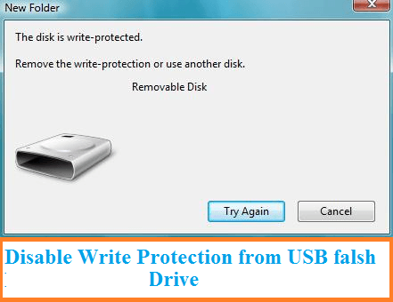 disable write protection from usb flash drive