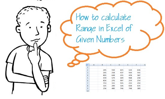 How to Calculate Range in Excel of Numbers using Excel Range Function