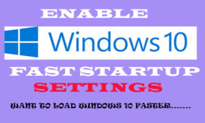 windows 10 fast boot settings