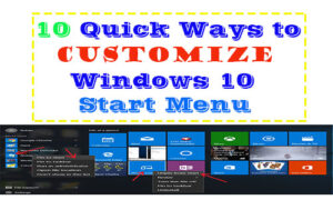 ways to customize windows 10 start menu