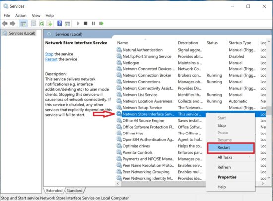 restart DNS client service to fix site error in Google Chrome