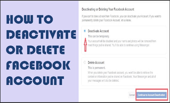 how to deactivate or delete Facebook account