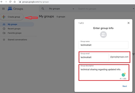 create a Group in Gmail