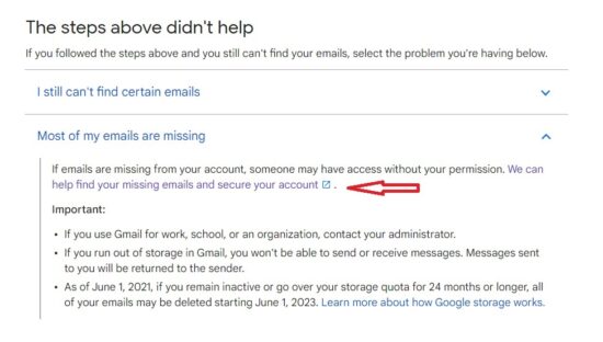 Gmail messages are missing