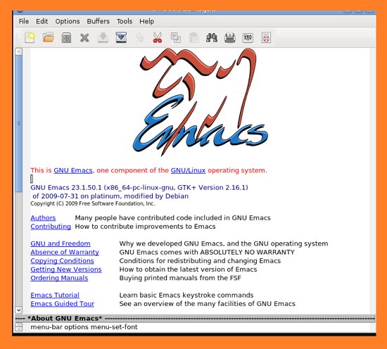 GNU Emacs Text Editor GNU Emacs Mac code editor split window layout