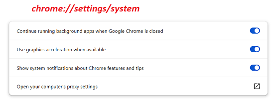 Turning off use Graphhic acceleration in Chrome settings
